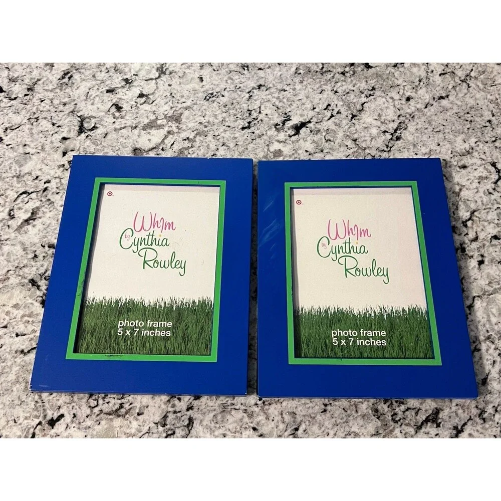 Whim By Cynthia Rowley Picture Frame 5x7 Blue & Green (set of 2)